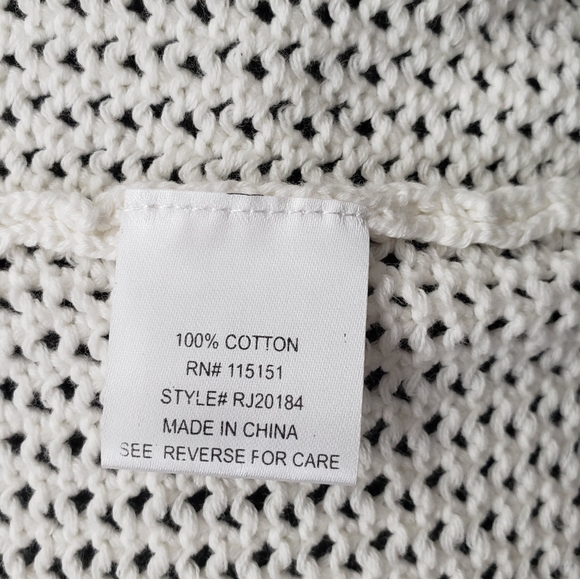 ROMEO & Juliet Crochet open front Cardigan Embroidered Glass Beads White M - Picture 8 of 8